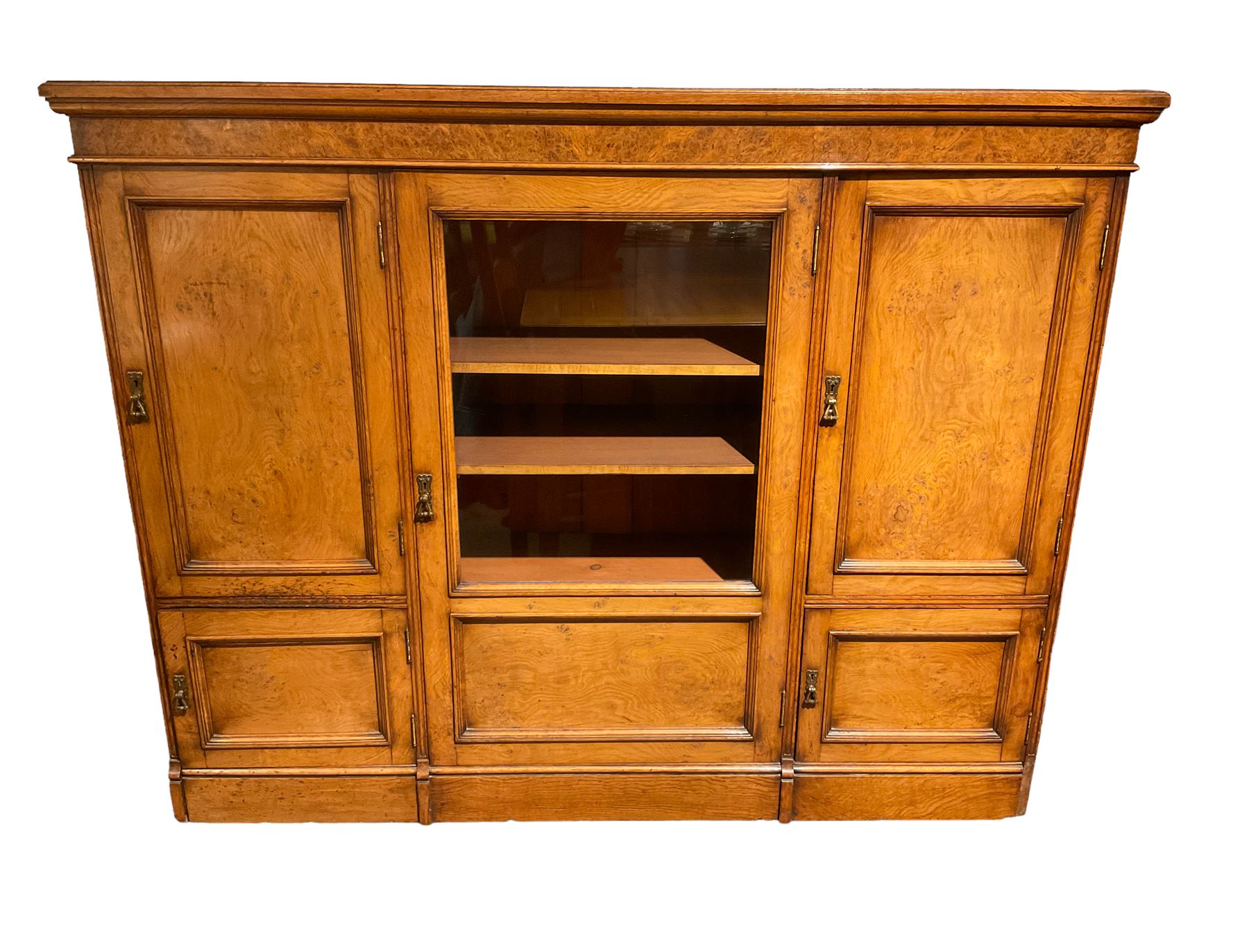 Edwardian figured oak side cabinet
