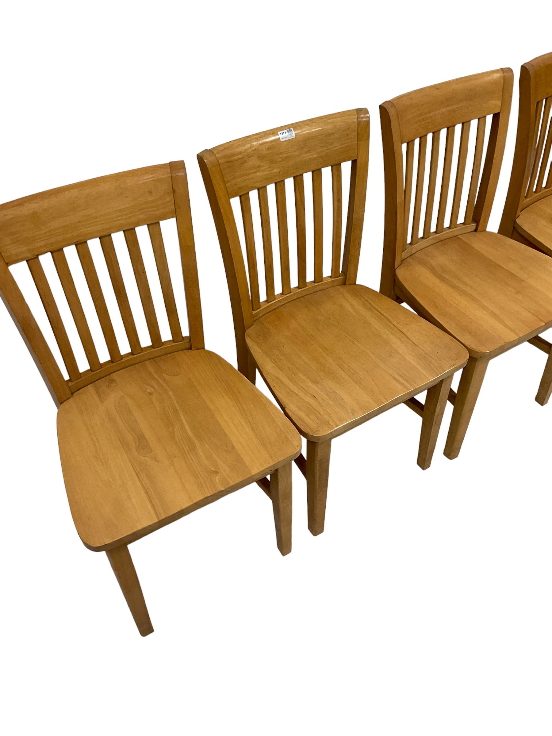 Set four light beech dining chairs - Image 3 of 4