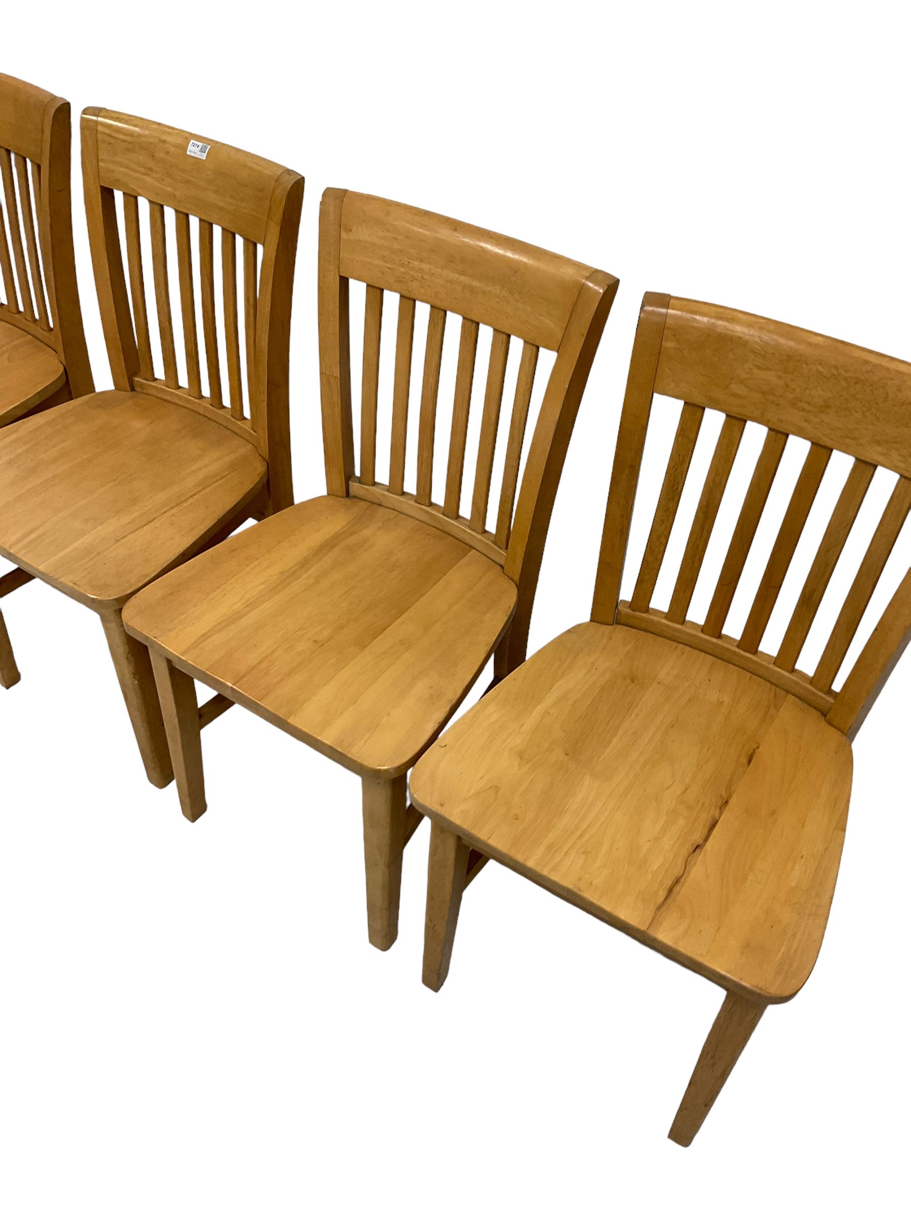 Set four light beech dining chairs - Image 4 of 4