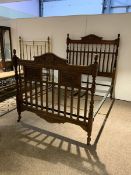 Edwardian walnut 4' 6'' double bedstead