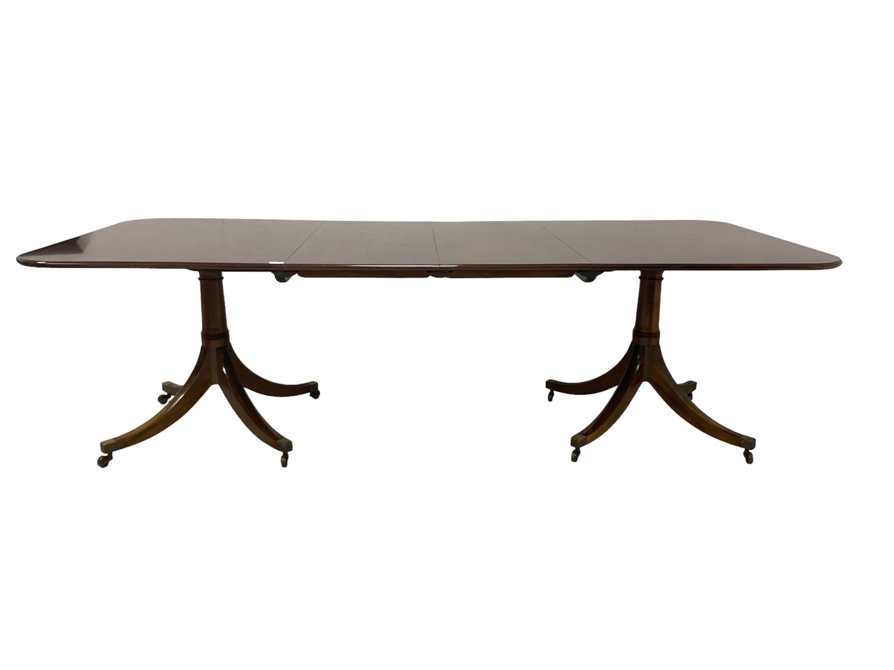 William Tillman - mahogany twin pillar dining table with two additional leaves - Image 16 of 16