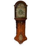 Dutch - 19th century 30-hr wall clock mounted on an inlaid mahogany bracket