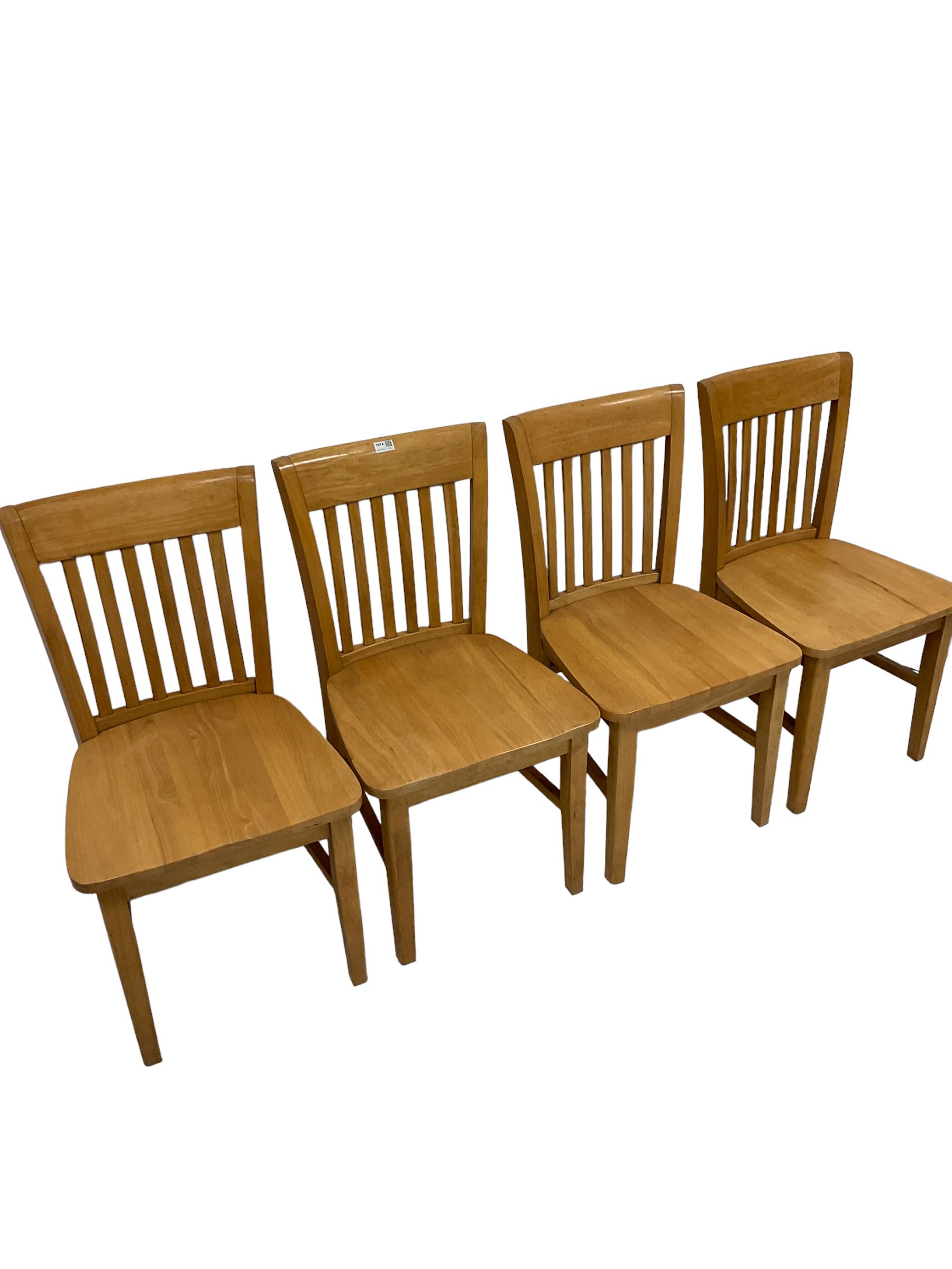 Set four light beech dining chairs - Image 2 of 4