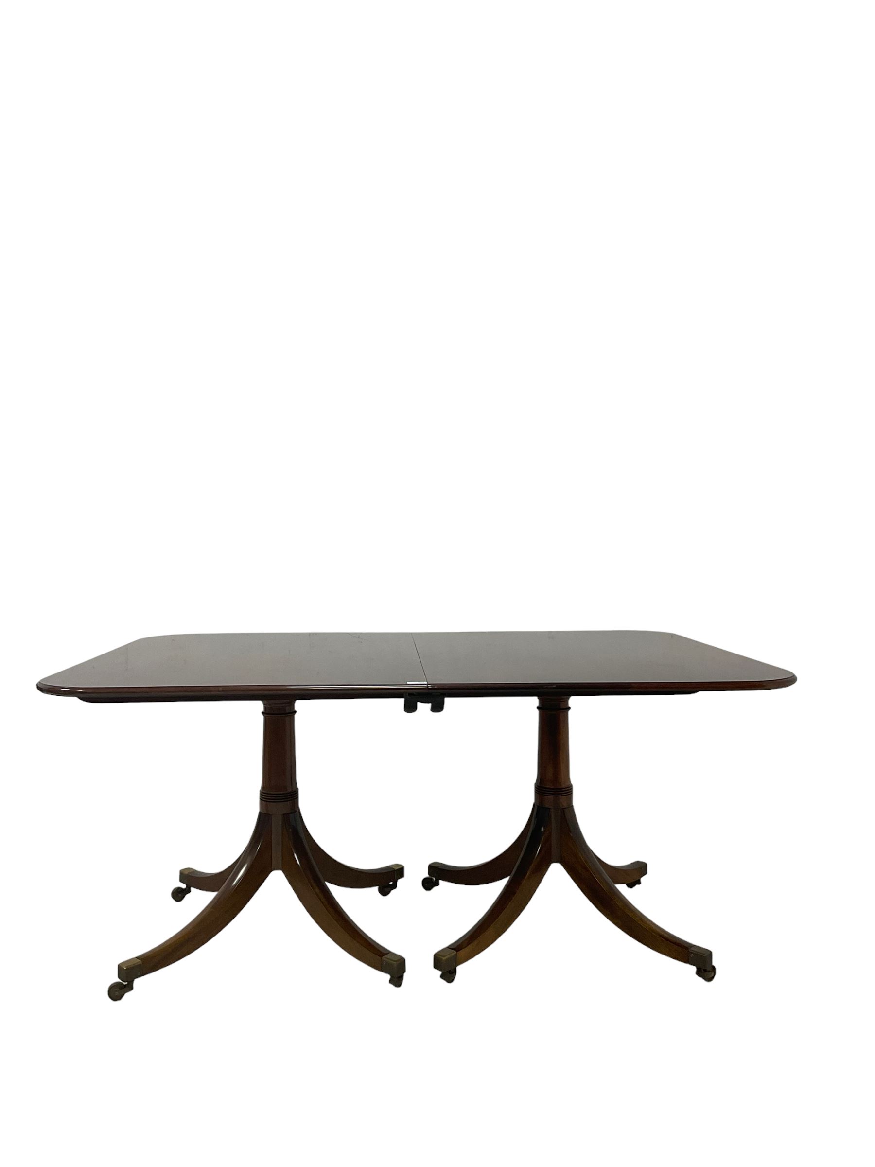 William Tillman - mahogany twin pillar dining table with two additional leaves - Image 12 of 16