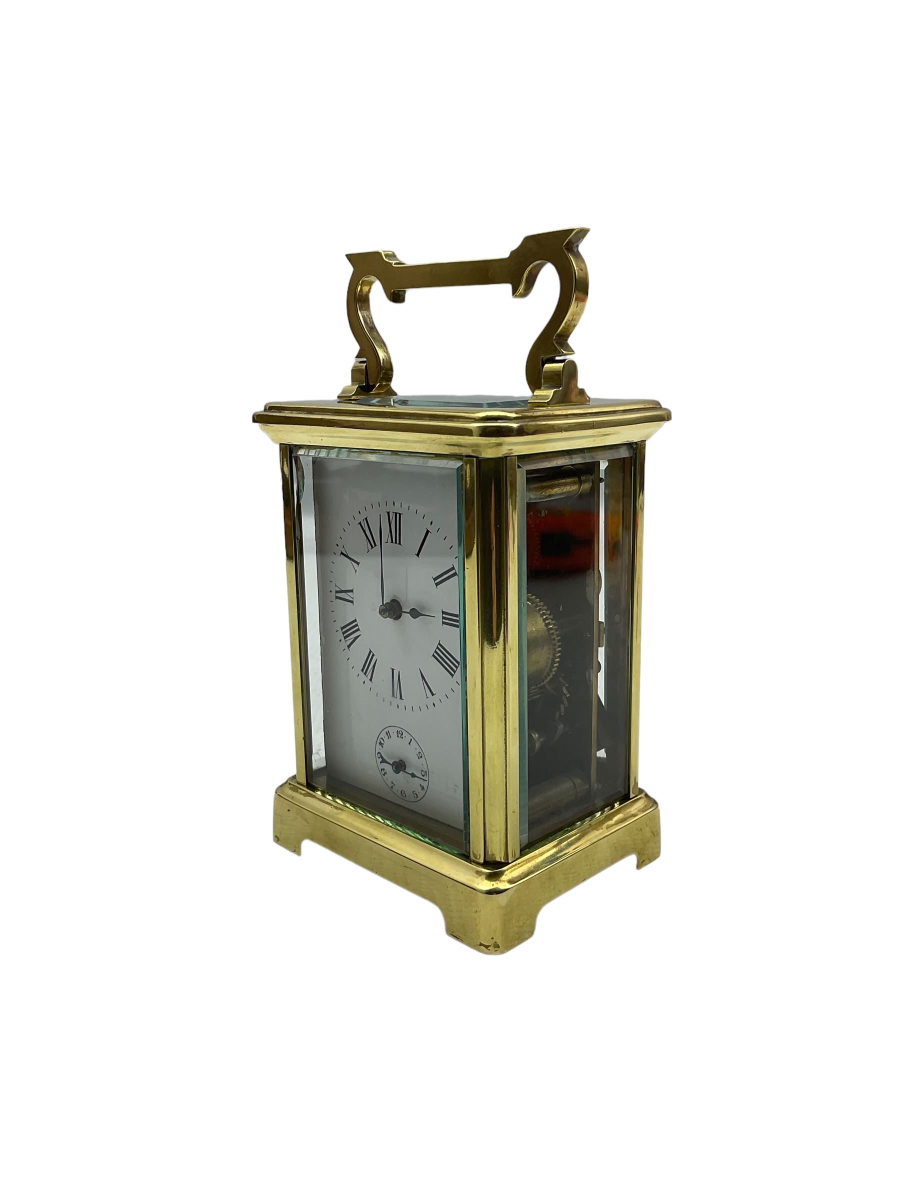 French - 19th century 8-day brass cased carriage clock - Image 2 of 4