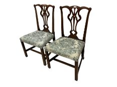 Pair George III mahogany dining chairs