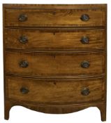 George III mahogany bow front chest of drawers