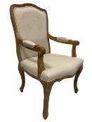 French design limed oak framed armchair