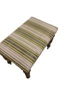 Victorian stool upholstered in striped fabric