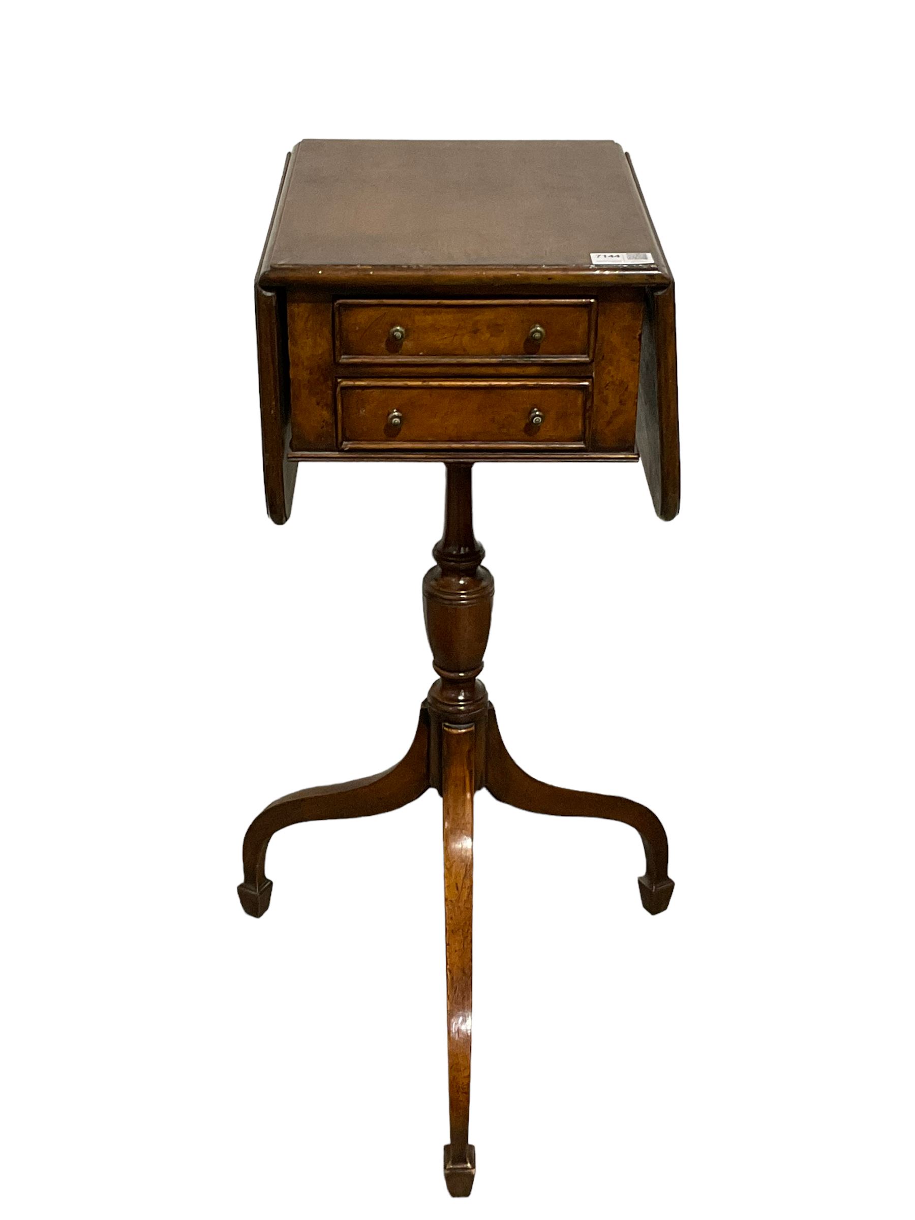 20th century walnut drop leaf work table - Image 3 of 4