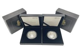 Two The Royal Mint United Kingdom 2020 'The Queen's Beasts' fine silver proof one ounce coins