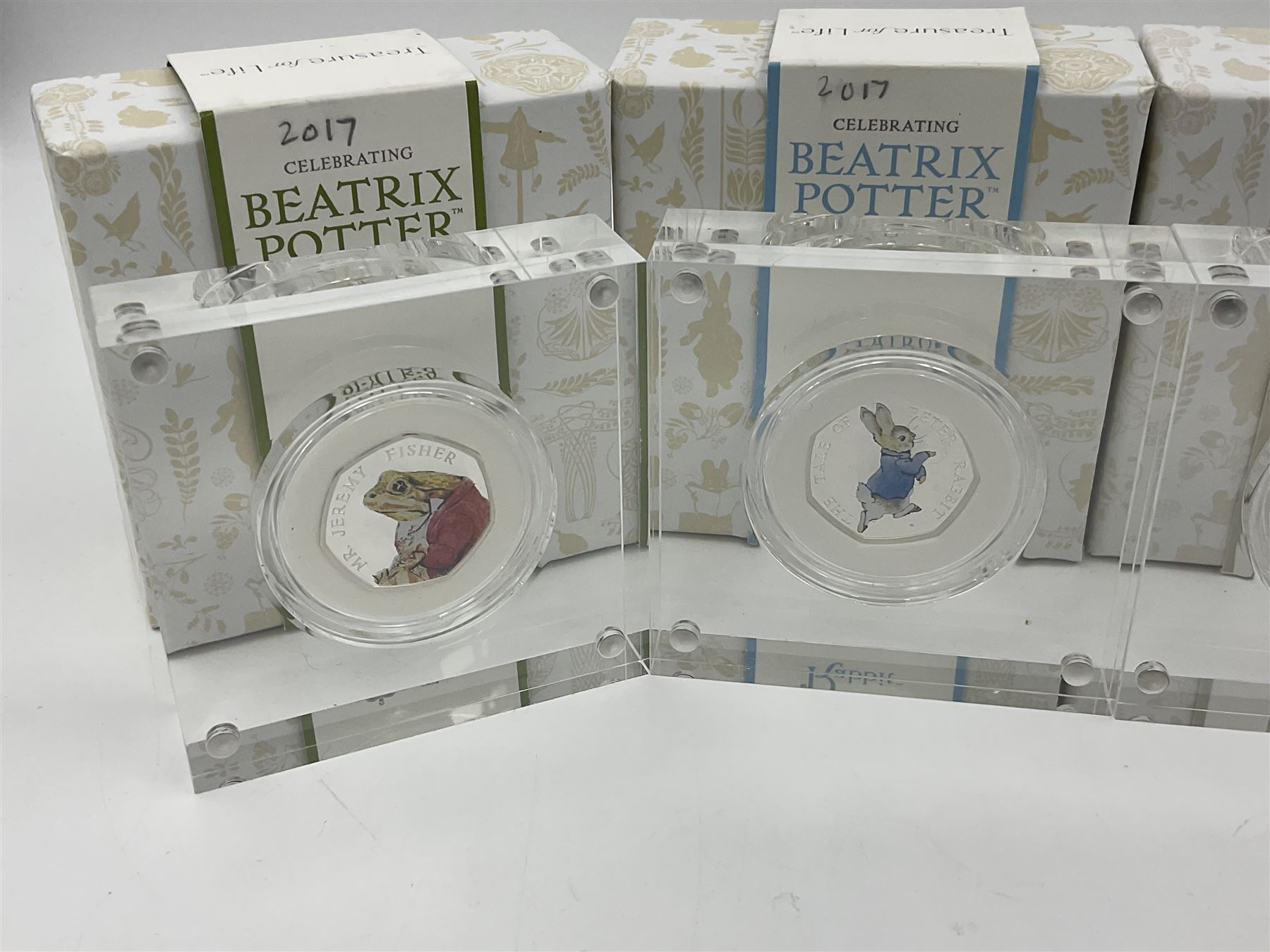 Four The Royal Mint United Kingdom 2017 'Beatrix Potter' silver proof fifty pence coins - Image 2 of 9