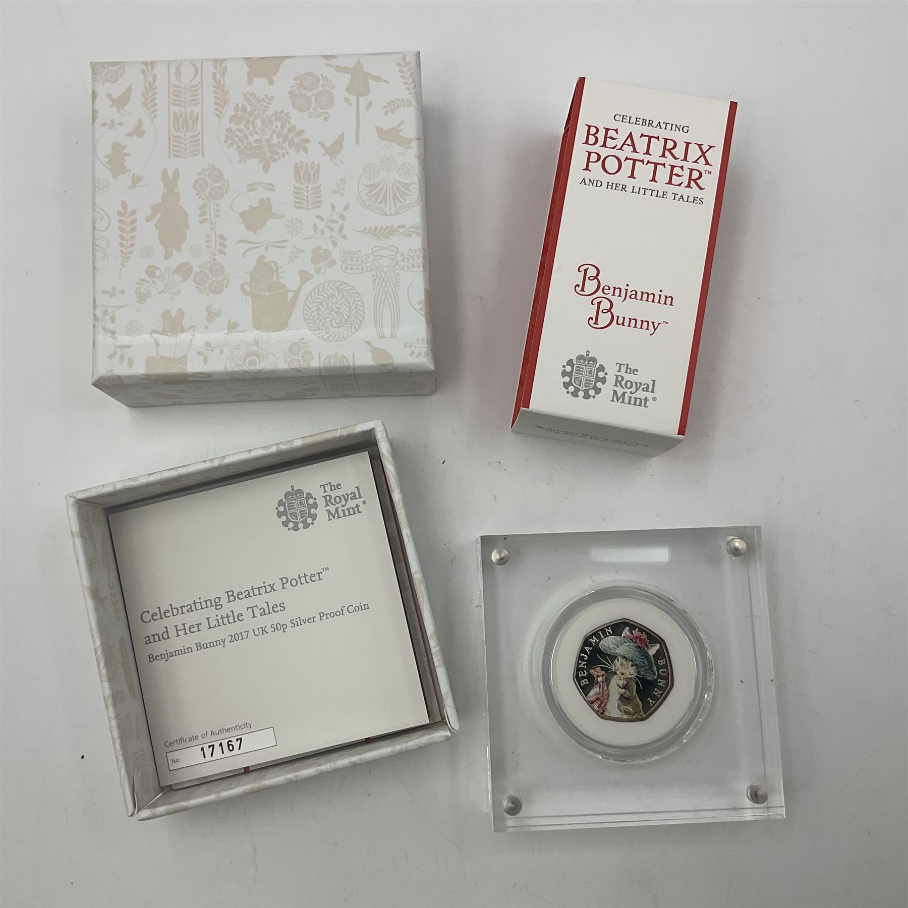 Four The Royal Mint United Kingdom 2017 'Beatrix Potter' silver proof fifty pence coins - Image 8 of 9