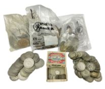 Approximately 550 grams of pre 1947 Great British silver coins including two shillings and one shill