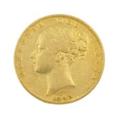 Queen Victoria 1843 gold full sovereign coin