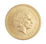 Queen Elizabeth II 2000 gold half sovereign coin