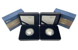 Two The Royal Mint United Kingdom 2019 'The Spirit of a Nation' silver proof one ounce Britannia coi