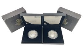 Two The Royal Mint United Kingdom 2018 'The Queen's Beasts' fine silver proof one ounce coins