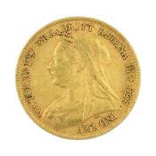 Queen Victoria 1895 gold half sovereign coin