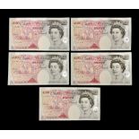 Five Bank of England Kentfield uncirculated fifty pound notes