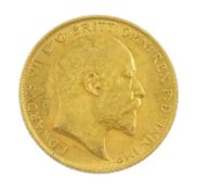 King Edward VII 1910 gold half sovereign coin