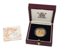 Queen Elizabeth II 1999 gold proof full sovereign coin