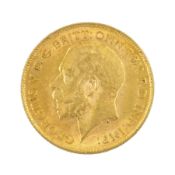 King George V 1913 gold half sovereign coin