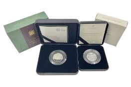 Two The Royal Mint United Kingdom 2020 silver proof fifty pence coins