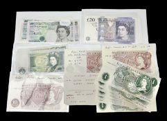 Bank of England notes including twelve Page one pounds of various designs