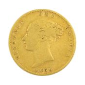 Queen Victoria 1865 gold half sovereign coin