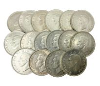 Sixteen King George VI halfcrown coins