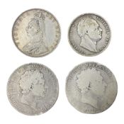 Two George III crown coins dated 1819 and 1820