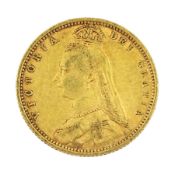 Queen Victoria 1892 gold half sovereign coin