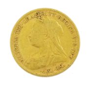 Queen Victoria 1900 gold half sovereign coin