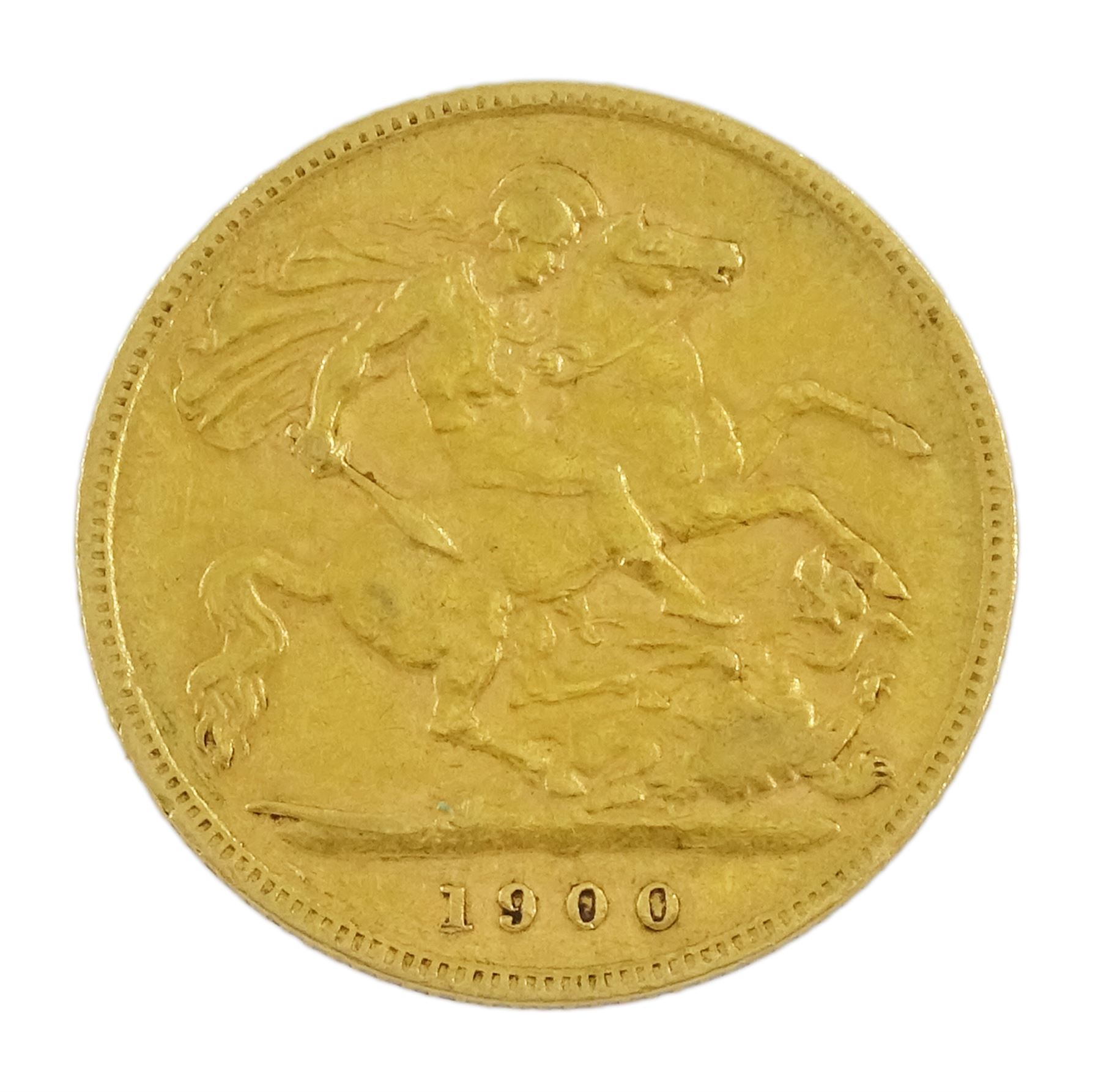 Queen Victoria 1900 gold half sovereign coin - Image 2 of 2