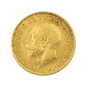 King George V 1914 gold half sovereign coin