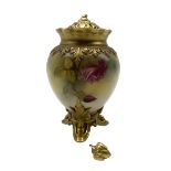 Early 20th century Royal Worcester pot pourri vase and cover