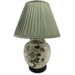 Mason's Chartreuse pattern table lamp in the form of a ginger jar