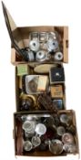 Quantity of metalware including kitchenalia and mirrors in three boxes