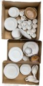 Quantity of white china to include Sutherland in three boxes