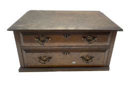 Early 20th century oak table top cabinet with two drawers