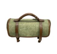 Pair of bowling woods by Jacques in canvas and stitched leather bag