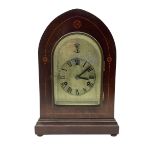 German - early 20th century mahogany lancet clock