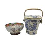 Mason's Ironstone Dragon pattern Slop Bucket with cane swing handle