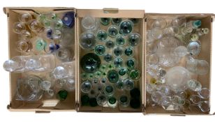 Quantity of vintage and other glass including decanters etc. in three boxes