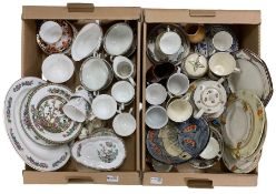 Large quantity of Mayfair Indian Tree pattern dinner ware together with other china in two boxes