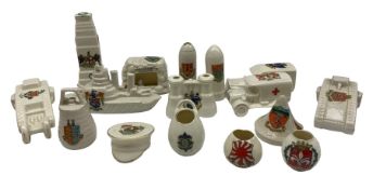 Quantity of WWI crested ware including two ambulances