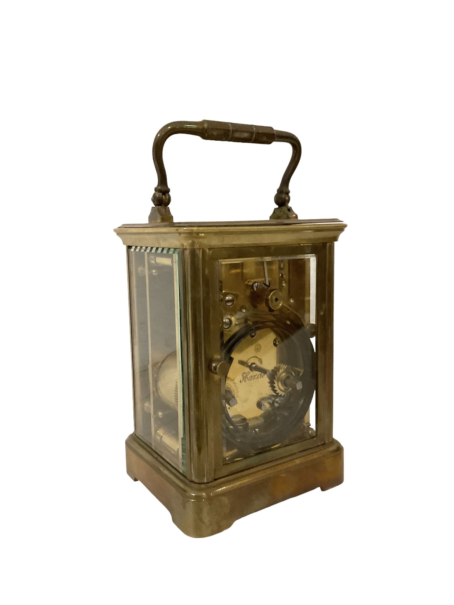 French - 8-day early 20th-century striking carriage clock and an Edwardian timepiece clock. Carriage - Image 3 of 6