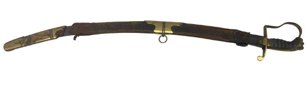 George III officers sword with engraved curved blade