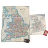 James Wyld - linen backed engraved pocket map of England Wales and Scotland describing all the Direc